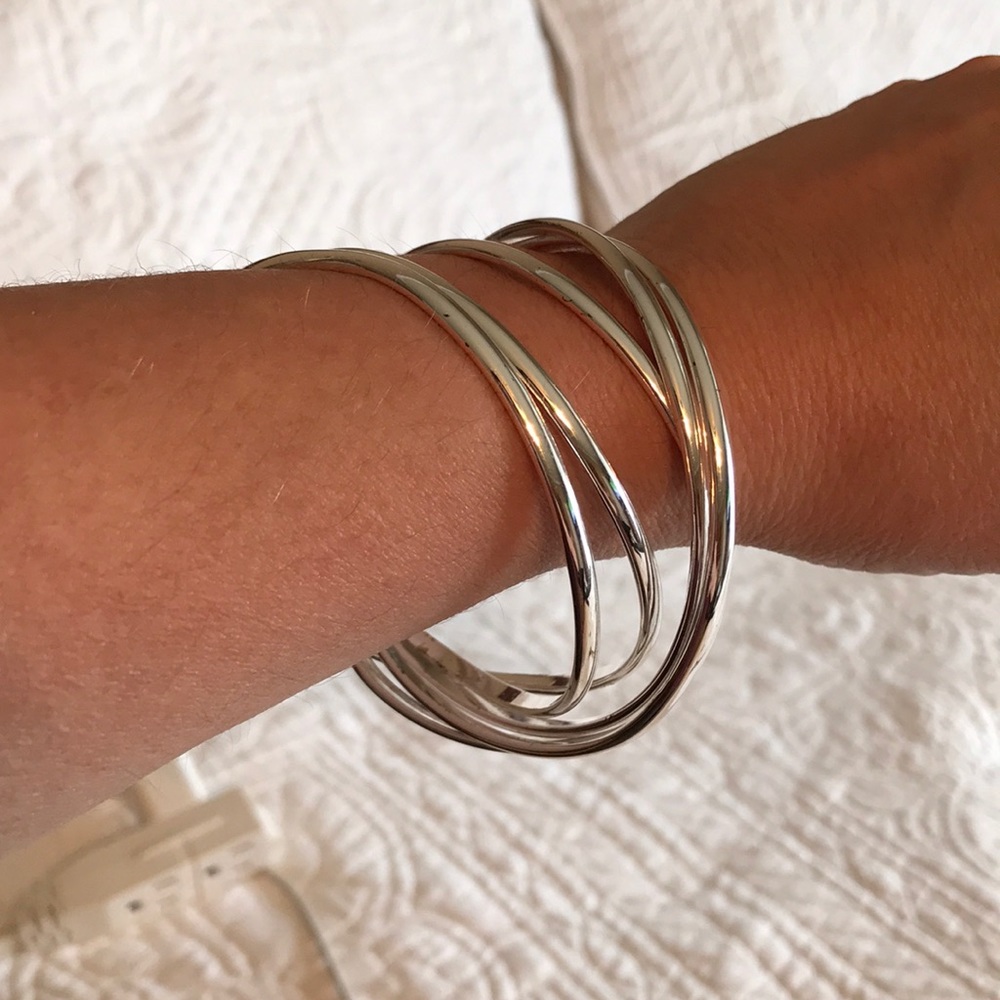 Silver bangle bracelet